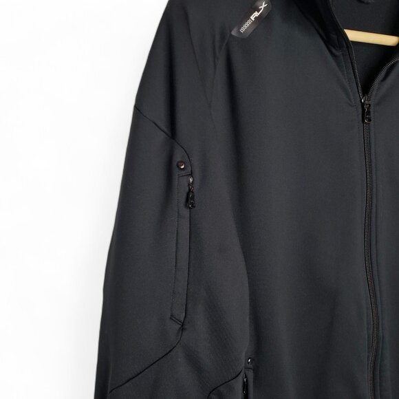 RLX Ralph Lauren Men’s Zip Up Tech Style Fleece Jacket Black Sz M - Picture 6 of 10
